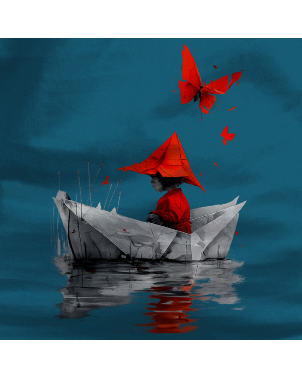 Sudadera hombre con capucha Barquito De Papel