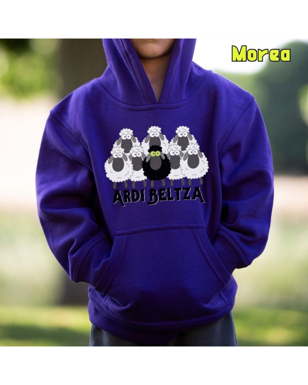 Sudadera niño con capucha ARDI BELTZA II  La Kamiseta K Buskas