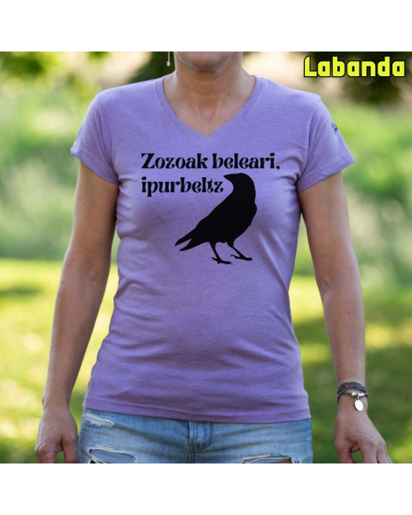 Camiseta Mujer Zozoak Belari Ipurbeltz - manga corta