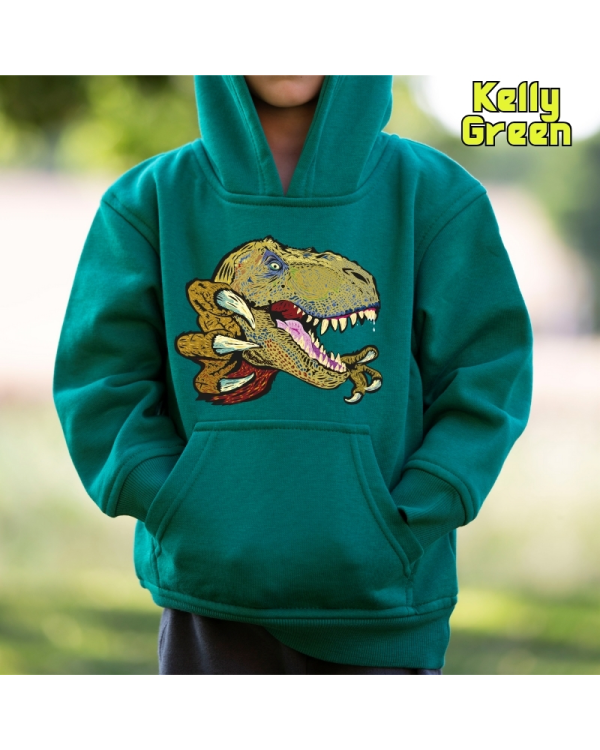 Sudadera niño con capucha T REX  La Kamiseta K Buskas