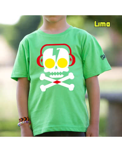 Camiseta niño manga corta - SKULL DJ