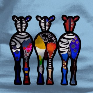 Three Colorful Zebras