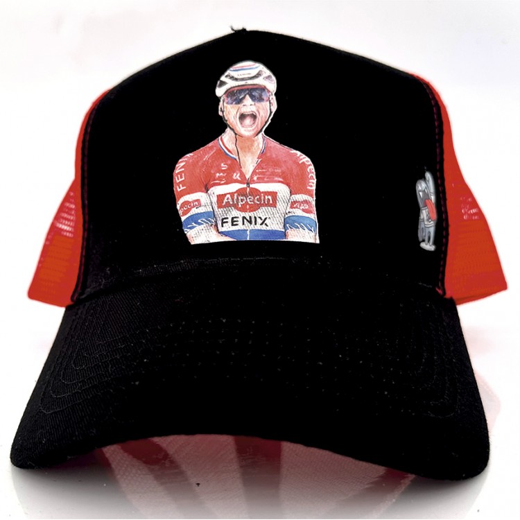 Gorra VAN DER POEL - Negro/Rojo