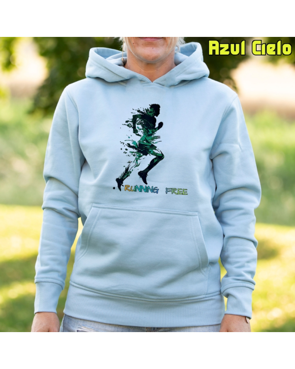 Sudadera mujer con capucha Running Free  La Kamiseta K Buskas