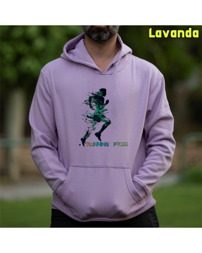 Sudadera hombre con capucha Running Free  La Kamiseta K Buskas