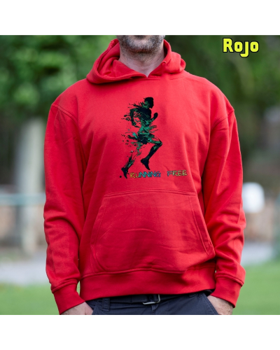 Sudadera hombre con capucha Running Free  La Kamiseta K Buskas