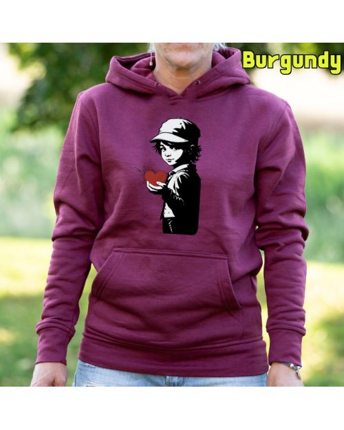 Sudadera mujer con capucha Corazón En La Mano  La Kamiseta K Buskas