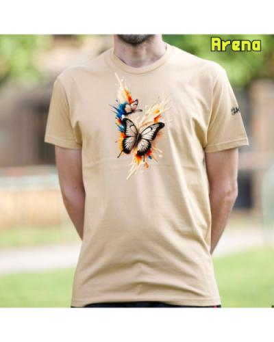 Camiseta Hombre Manga Corta-Mariposas Arena