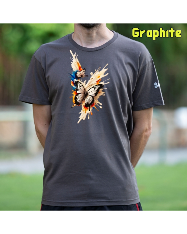 Camiseta Hombre Manga Corta-Mariposas Graphite