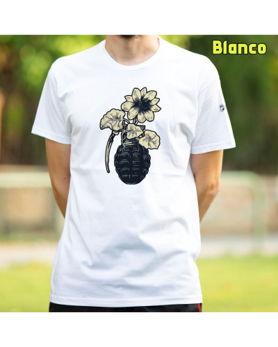 Camiseta Hombre Manga Corta - FLOWERS NO WAR