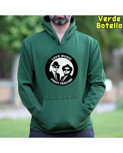 Sudadera hombre con capucha Blues Brothers Antifa  La Kamiseta K Buskas