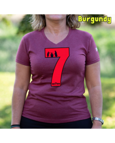 Camiseta Mujer Manga Corta-Seven Burgundy