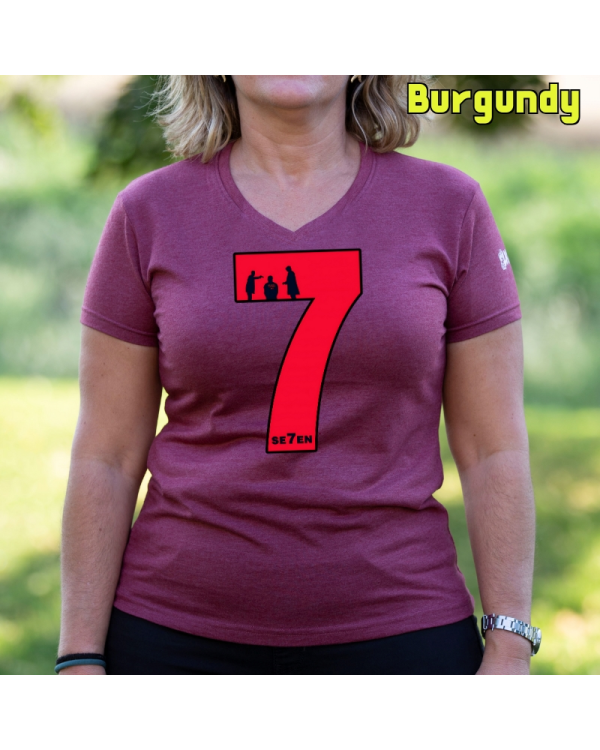 Camiseta Mujer Manga Corta-Seven Burgundy