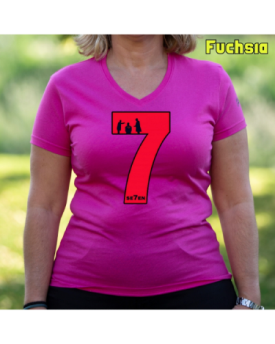 Camiseta Mujer Manga Corta-Seven Fuchsia