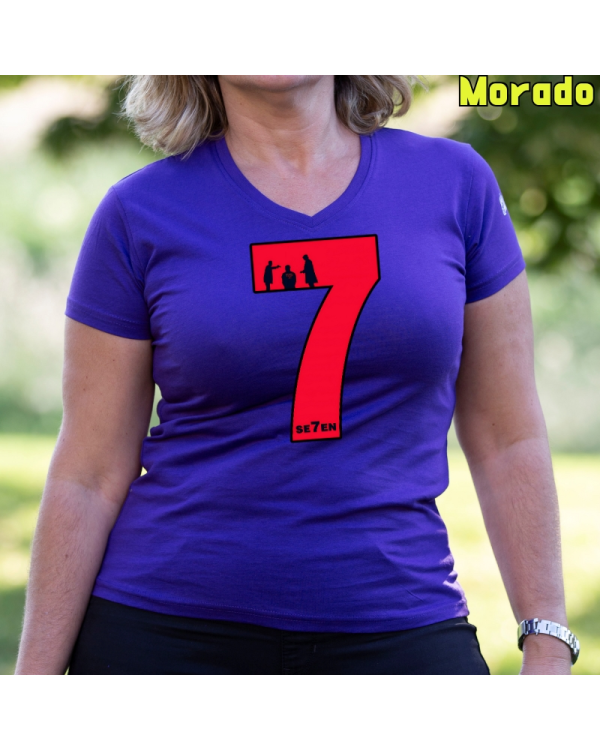 Camiseta Mujer Manga Corta-Seven Morado