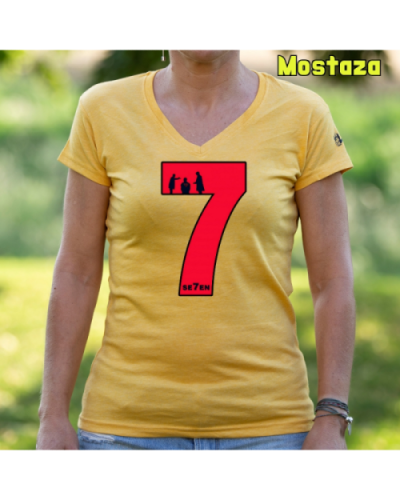 Camiseta Mujer Manga Corta-Seven Mostaza