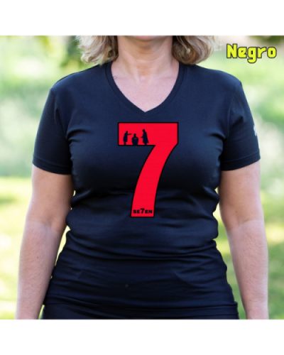Camiseta Mujer Manga Corta-Seven Negro