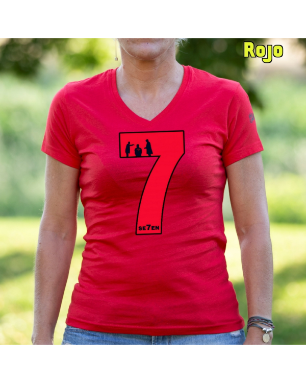 Camiseta Mujer Manga Corta-Seven Rojo