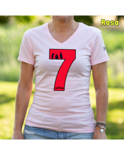 Camiseta Mujer Manga Corta-Seven Rosa