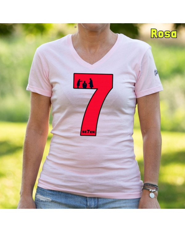 Camiseta Mujer Manga Corta-Seven Rosa