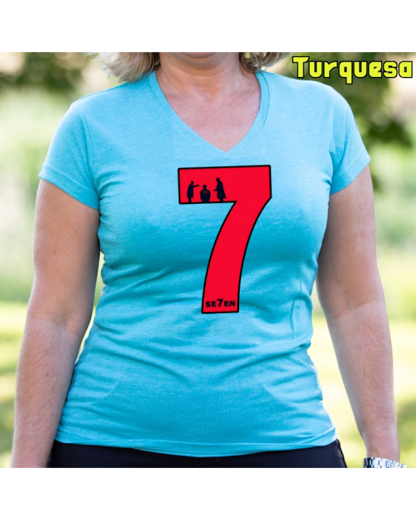 Camiseta Mujer Manga Corta-Seven Turquesa