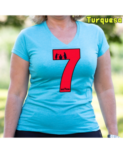 Camiseta Mujer Manga Corta-Seven Turquesa