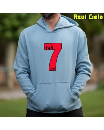 Sudadera Hombre Capucha-Seven AzulCielo