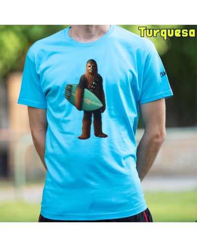 Camiseta hombre Chewbacca Surfero - manga corta