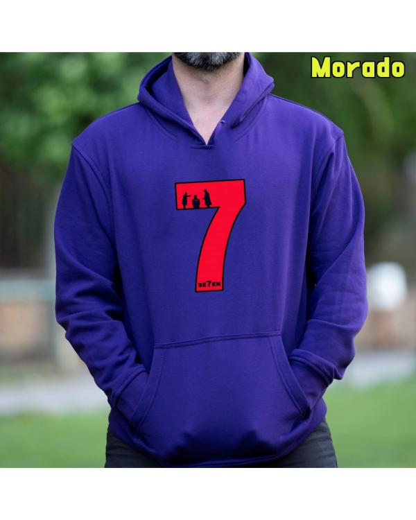 Sudadera Hombre Capucha-Seven Morado