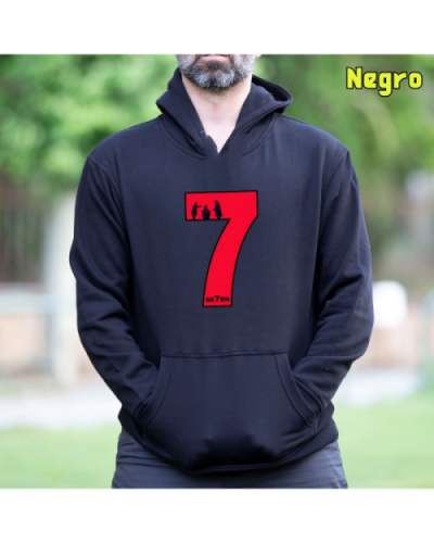 Sudadera Hombre Capucha-Seven Negro