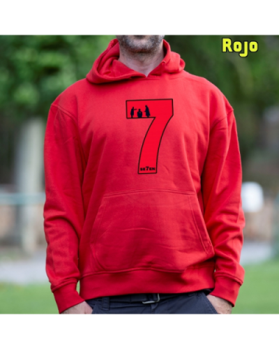 Sudadera Hombre Capucha-Seven Rojo