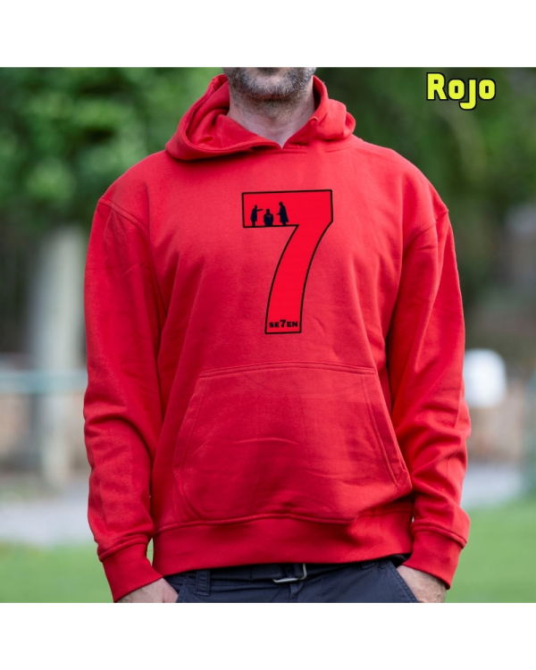 Sudadera Hombre Capucha-Seven Rojo