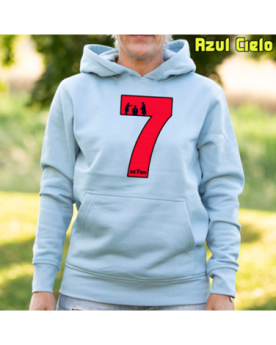 Sudadera Mujer Capucha-Seven AzulCielo