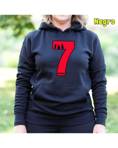 Sudadera Mujer Capucha-Seven Negro