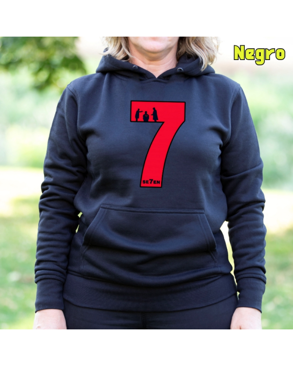 Sudadera Mujer Capucha-Seven Negro Sudadera Mujer Capucha-Seven Negro
