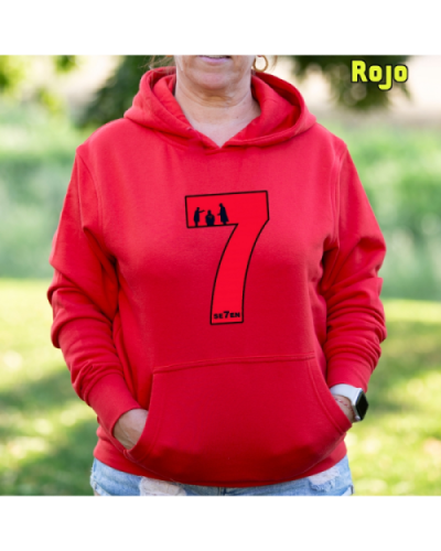 Sudadera Mujer Capucha-Seven Rojo