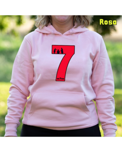 Sudadera Mujer Capucha-Seven Rosa