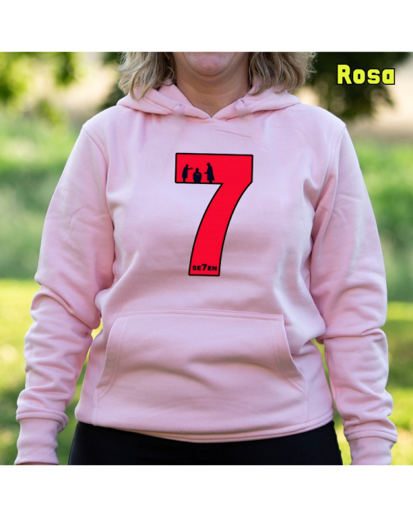 Sudadera Mujer Capucha-Seven Rosa Sudadera Mujer Capucha-Seven Rosa
