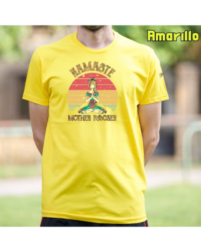 Camiseta Hombre Manga Corta-Namaste Amarillo
