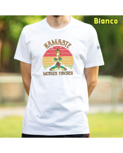 Camiseta Hombre Manga Corta-Namaste Blanco