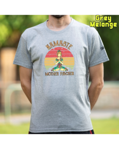 Camiseta Hombre Manga Corta-Namaste GreyMelange