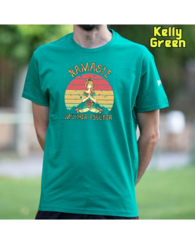 Camiseta Hombre Manga Corta-Namaste KellyGreen
