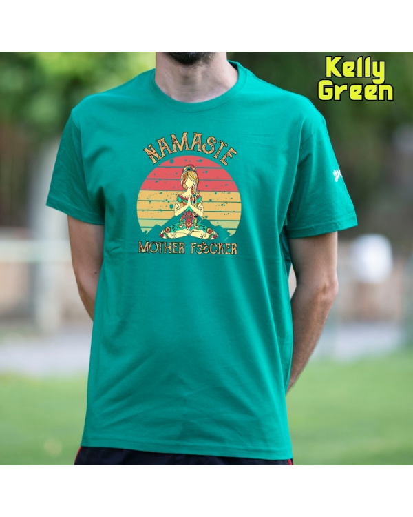 Camiseta Hombre Manga Corta-Namaste KellyGreen