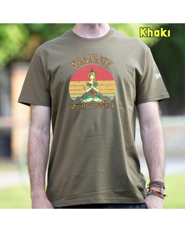 Camiseta Hombre Manga Corta-Namaste Khaki