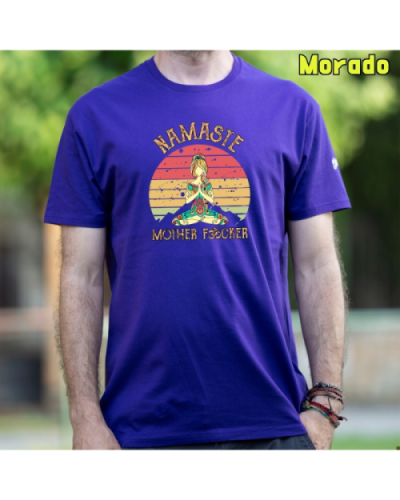 Camiseta Hombre Manga Corta-Namaste Morado
