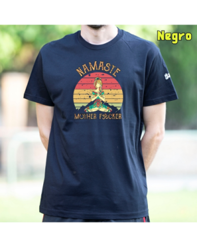 Camiseta Hombre Manga Corta-Namaste Negro