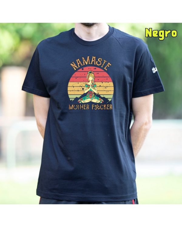 Camiseta Hombre Manga Corta-Namaste Negro