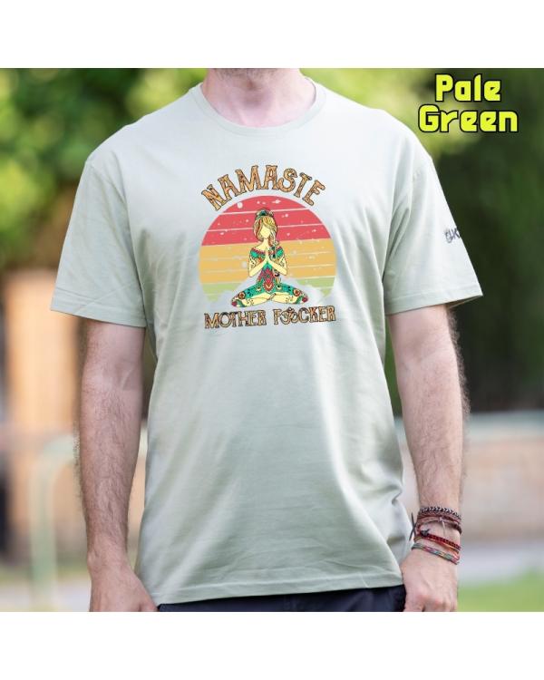 Camiseta Hombre Manga Corta-Namaste PaleGreen