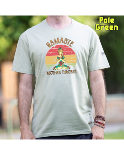 Camiseta Hombre Manga Corta-Namaste PaleGreen