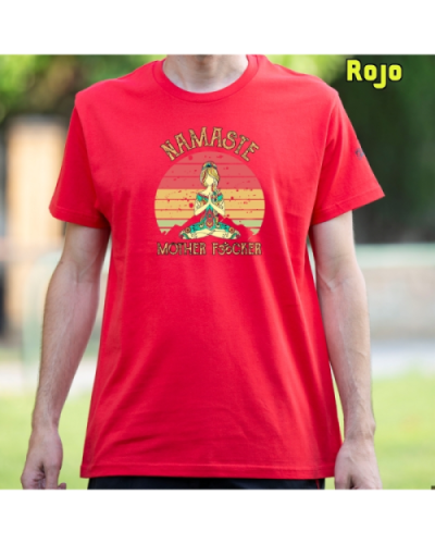 Camiseta Hombre Manga Corta-Namaste Rojo